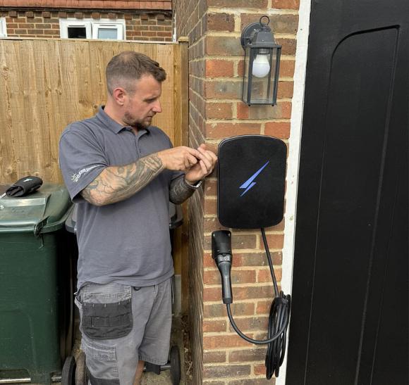 lee installing EV charger